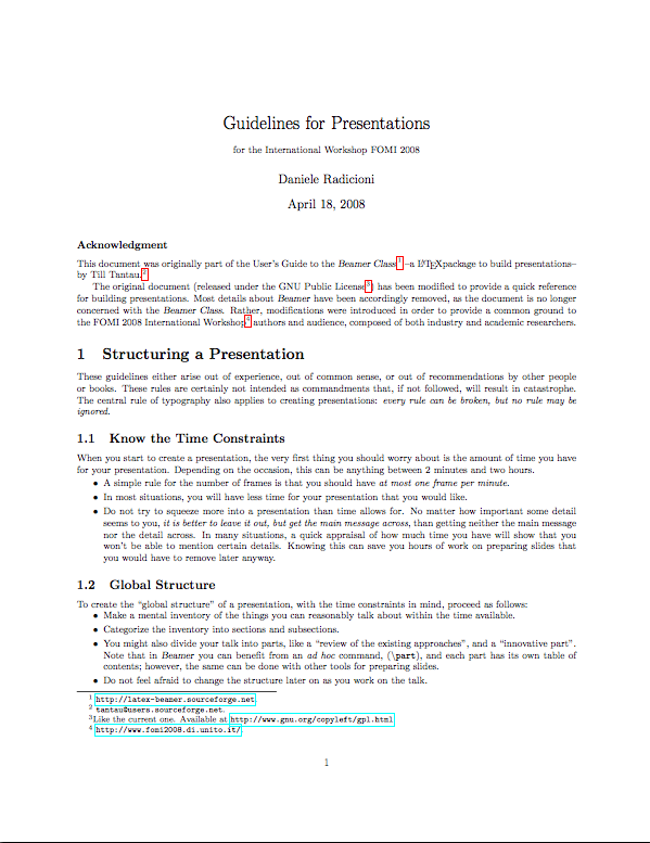 guidelines for presentation